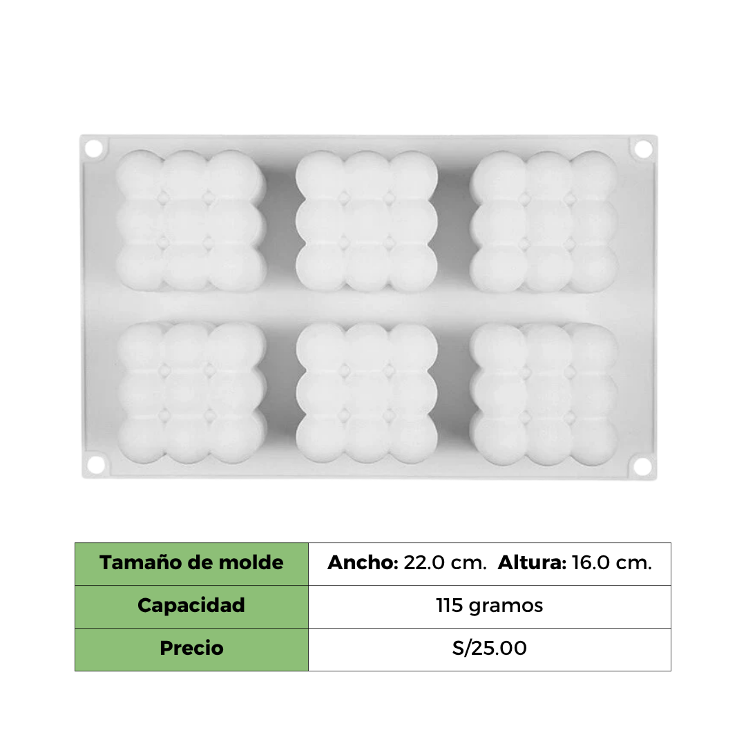 CUBOS DE  BURBUJAS X 6 MS