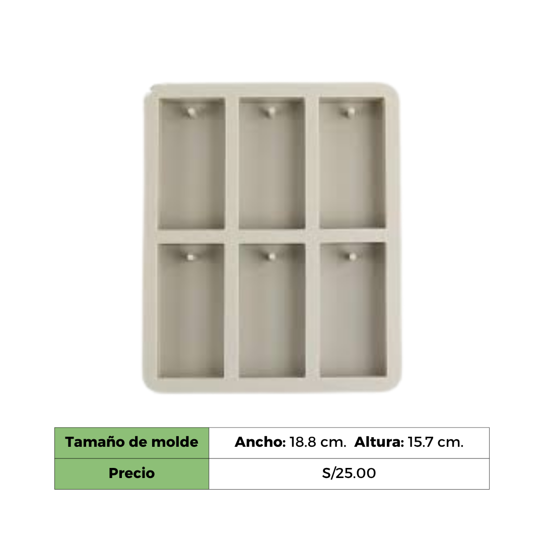 COLGANTES RECTANGULARES X 6 CAVIDADES - MOLDE