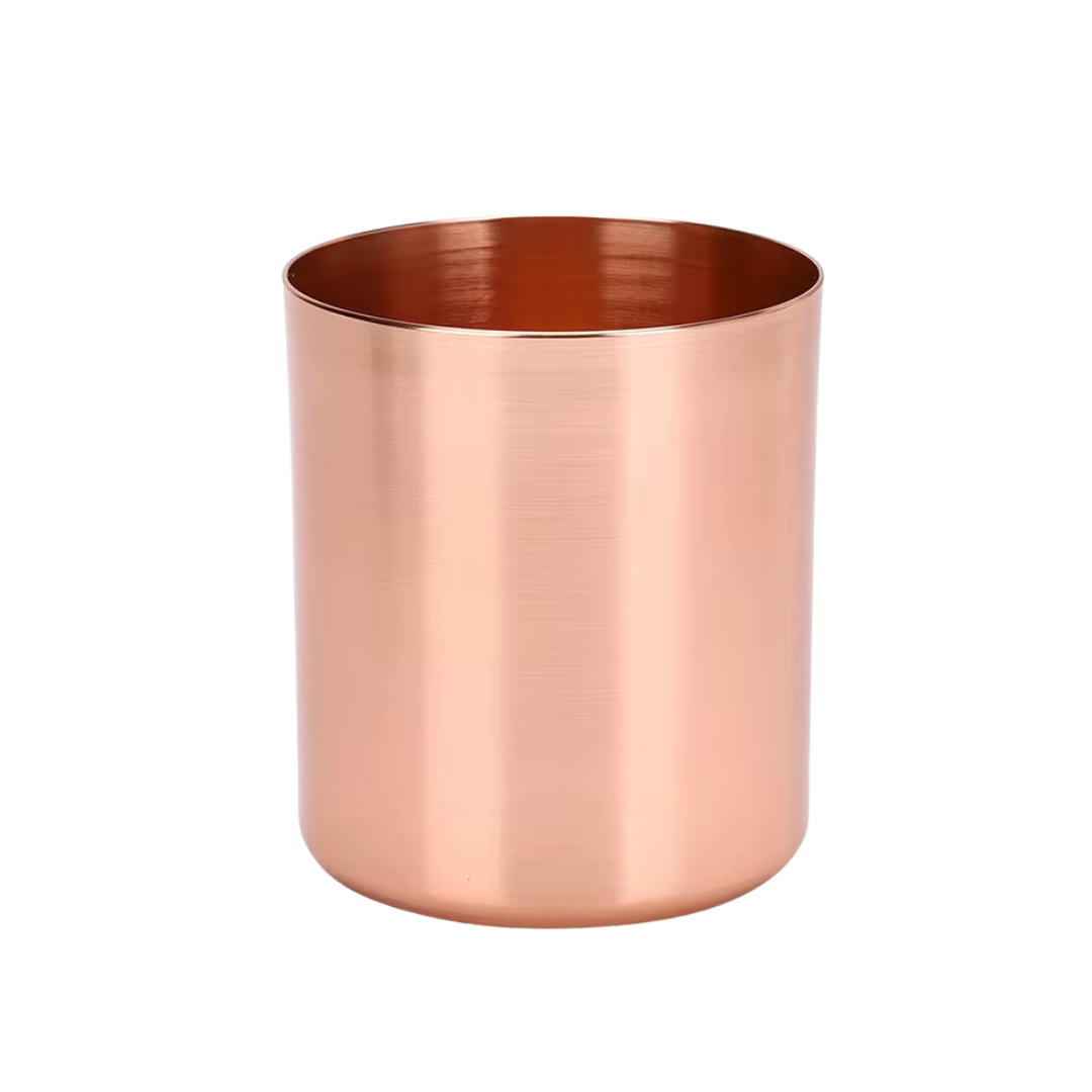 VASO ALUMINIO ROSE GOLD  ENVASE DE 350ML Dia. 8.0cm x 9.0cm