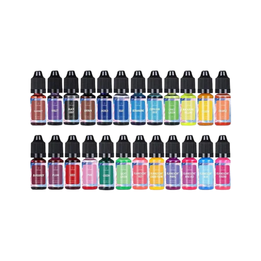 KIT 24 COLORANTE LIQUIDO 10 ML VELAS Y JABONES