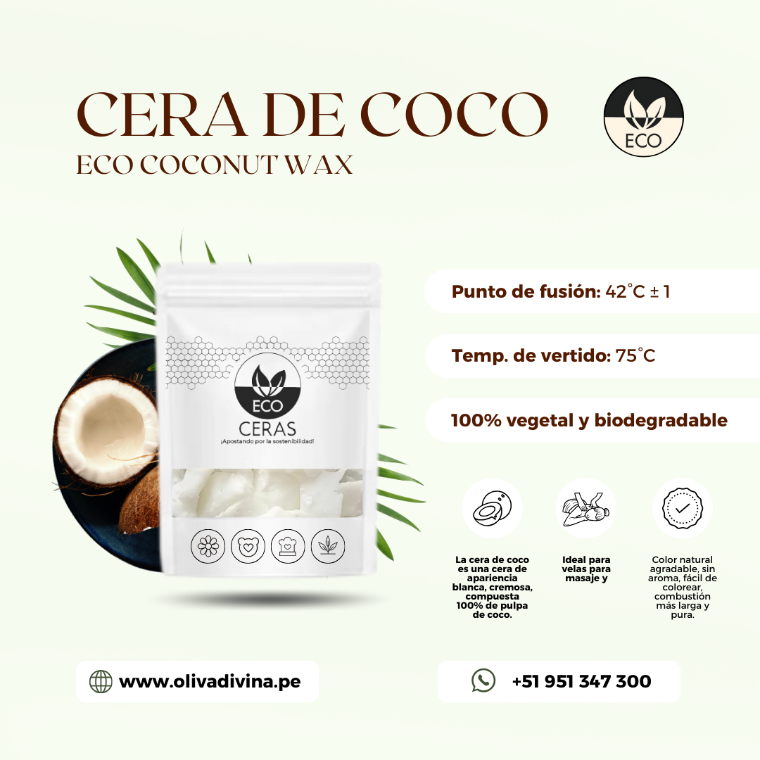 Cera De Coco 100% Natural Para Velas , Cosmética 500 G: 10,9