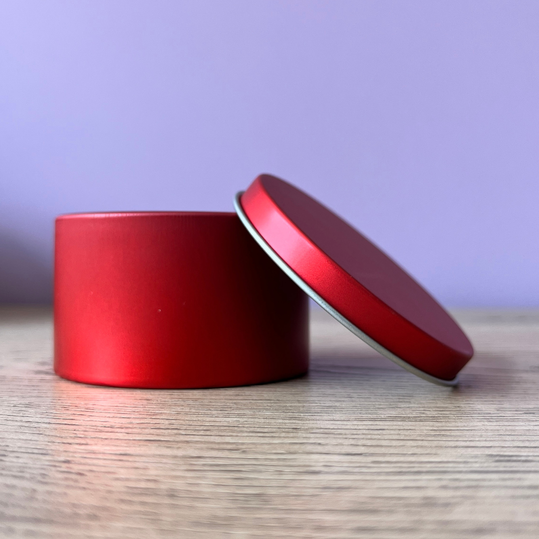LATA PARA VELA ROJO Dia. 6.5cm. x Alt. 4.0cm.
